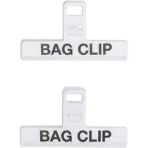KitchenCraft Food Bag Clips Wide Plastic Sealing Clips Medium Binder Style Clamps Set of 2 - White