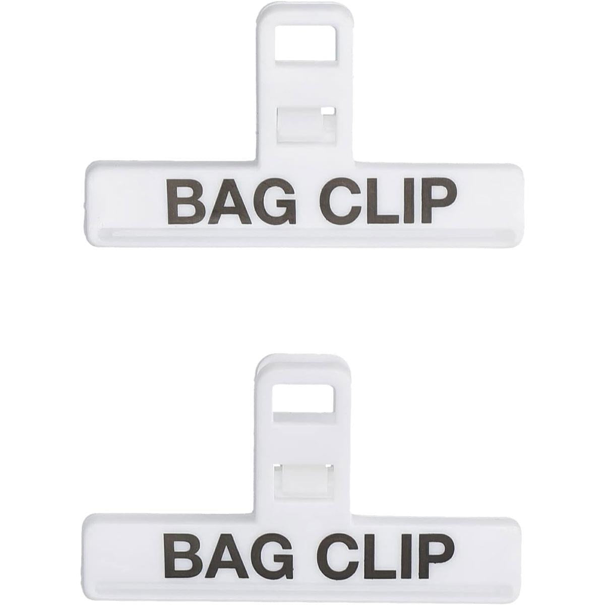 KitchenCraft Food Bag Clips Wide Plastic Sealing Clips Medium Binder Style Clamps Set of 2 - White