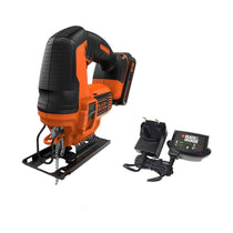 Black & Decker 18V Cordless Jigsaw With 1.5Ah Battery & Charger 3 Blades Kit - Black/Orange