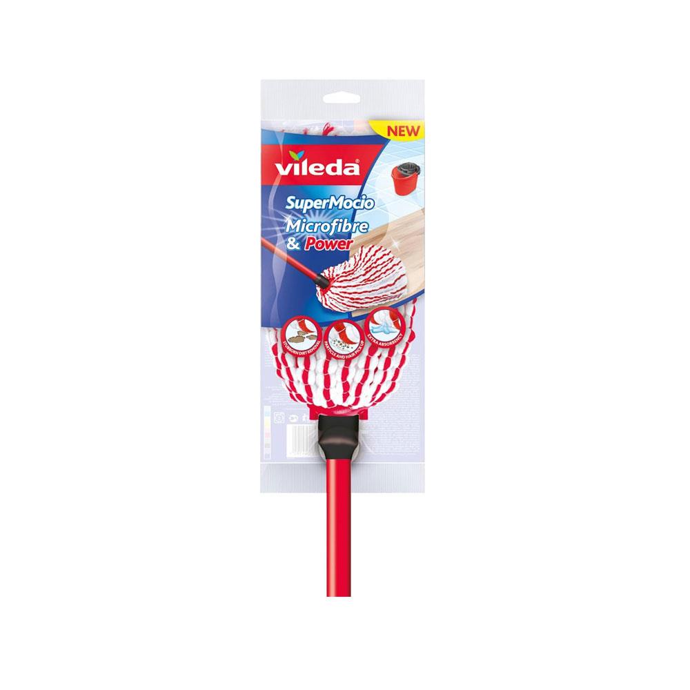 Vileda Supermocio Microfibre & Power XL Mop - Red/White Secondary image