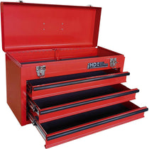 Hilka 3 Drawer Portable Tool Chest Steel Metal Tools Storage Box - Red