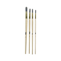 Coral Precision Round Fitch Paint Brushes 4 Piece Pack Set (4-6-8-10) - Grey