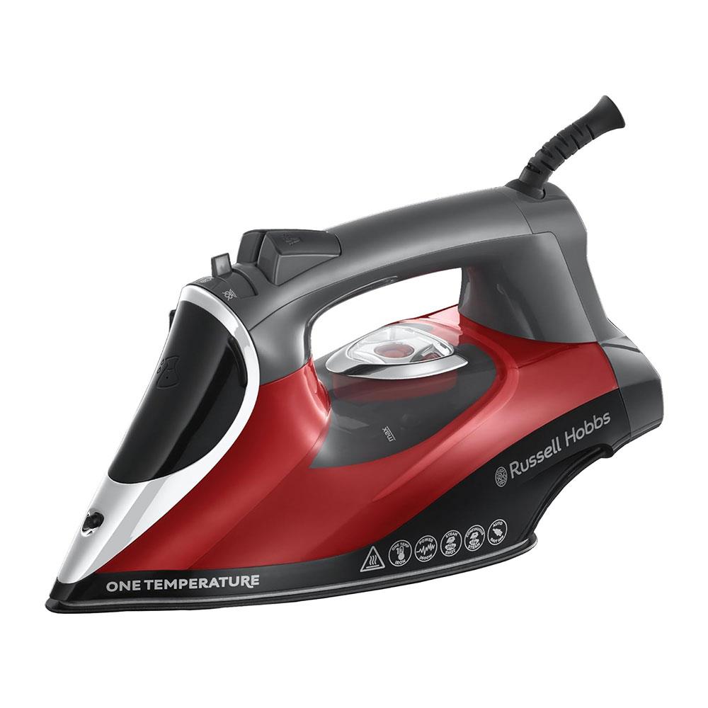 Russell Hobbs One Temperature Steam Iron 2600W 350ml Water Tank - Red/Black