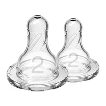 Dr Browns Options+ Level 2 Narrow Neck Teat 2 Pack 3 Months+ - Transparent