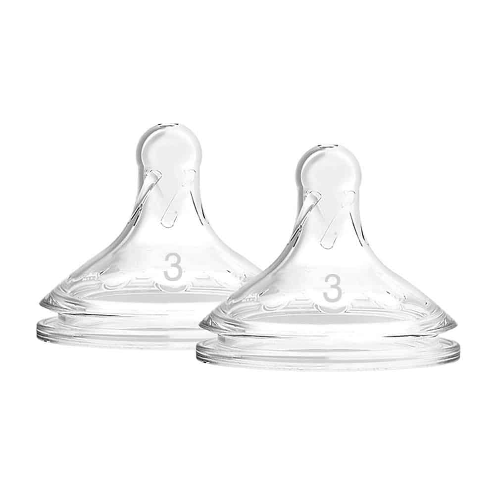 Dr Browns Options+ Level 3 Narrow Neck Teat 2 Pack 6 Months+ - Transparent