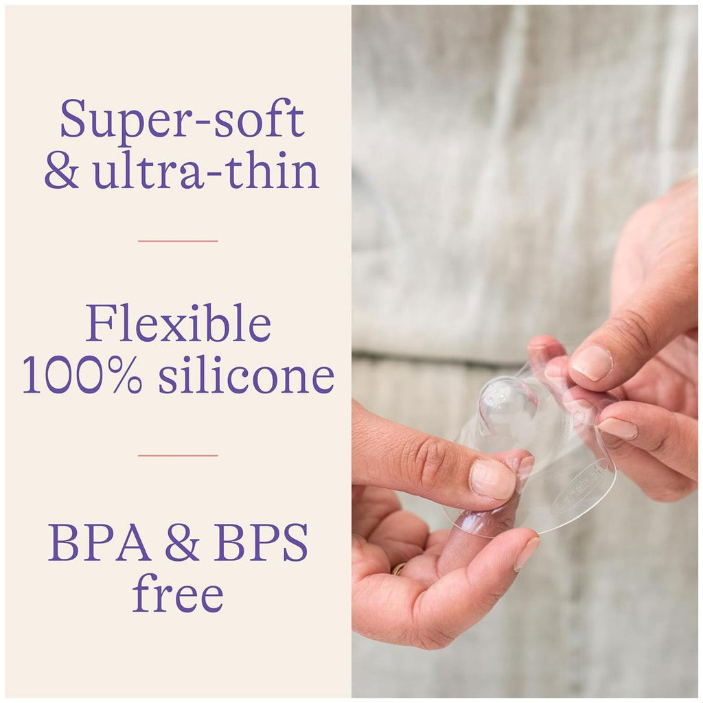 Lansinoh Contact Nipple Shields With Protective Case 24mm 2 Pack - Transparent
