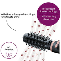 Beurer HT 80 Rotating Hot Air Brush With Ceramic Coating & 2 Heat Settings 1000W With 2 Attachments - Black