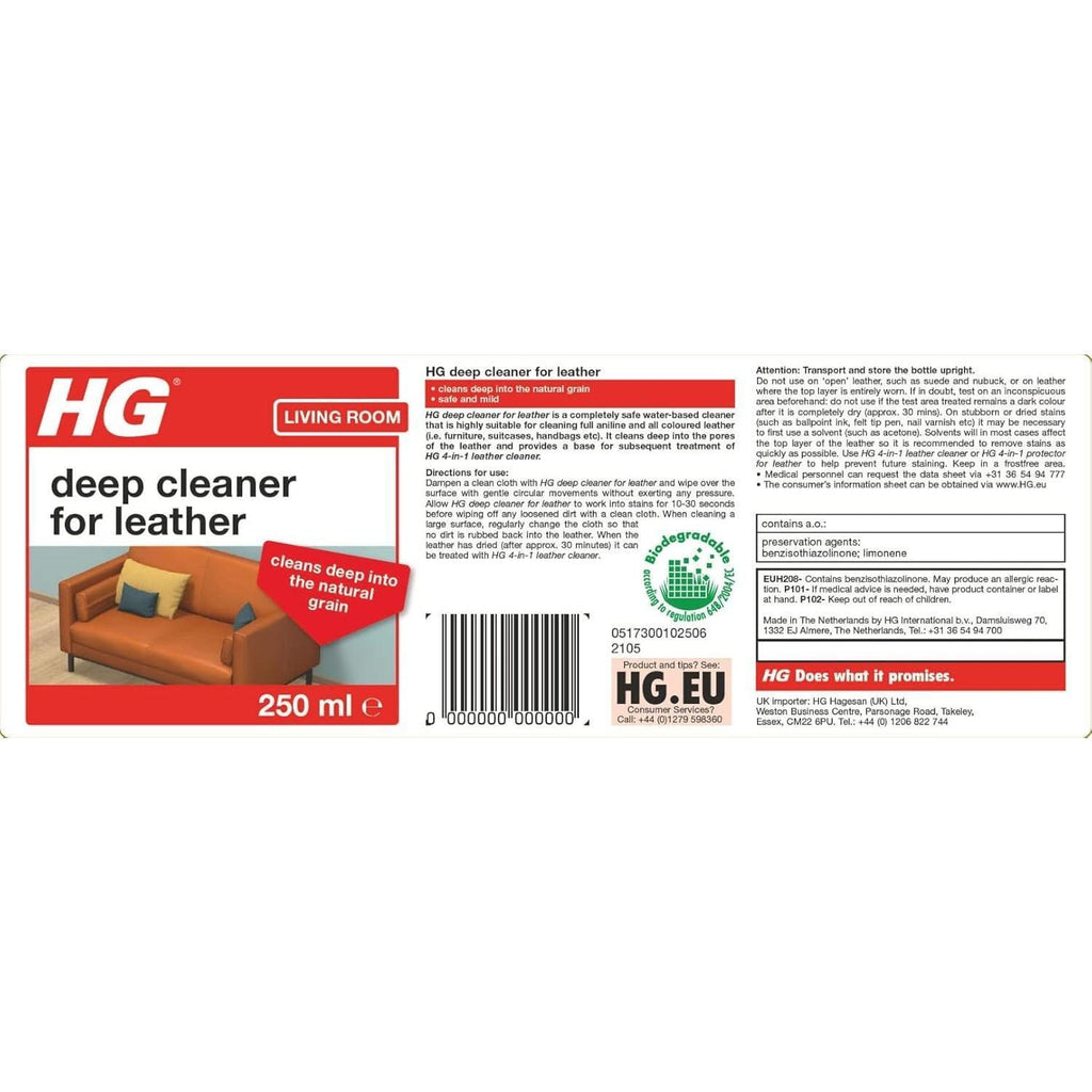 HG Deep Cleaner For Leather - 250ml