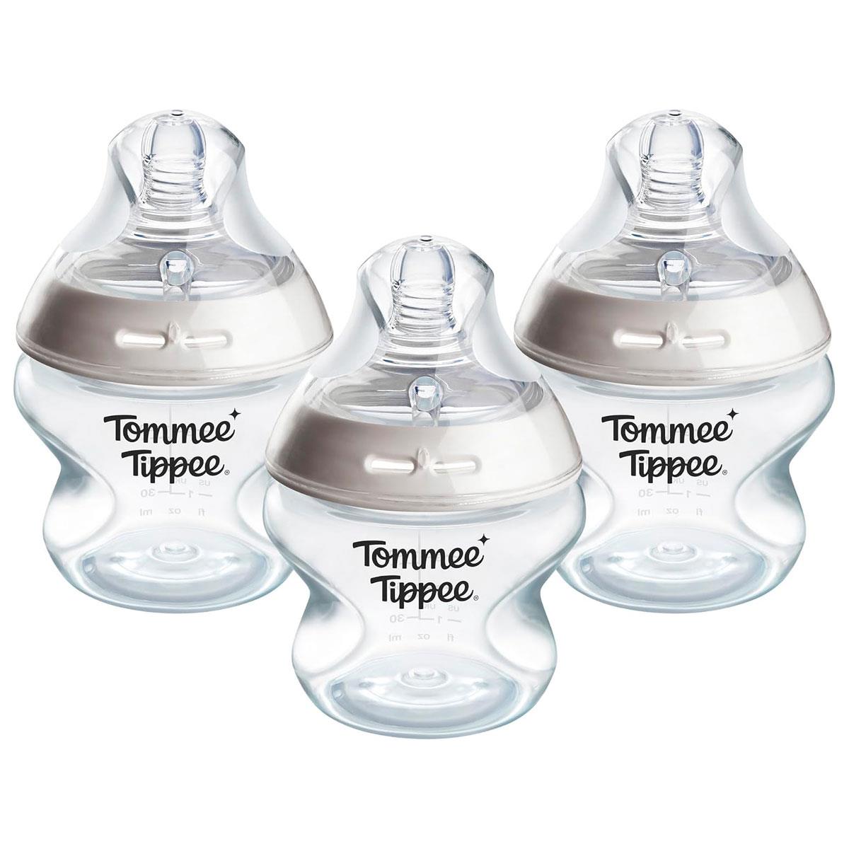 Tommee Tippee Closer To Nature Natural Start Anti-Colic Baby Bottle 150ml 0+ Months - Pack of 3