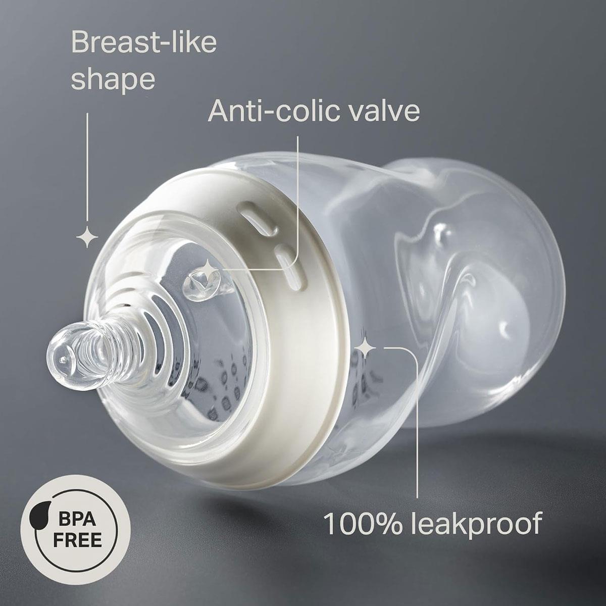 Tommee Tippee Closer To Nature Natural Start Newborn Starter Set Anti-Colic Baby Bottles 2 x 150ml & 2 x 260ml - Mixed Colour