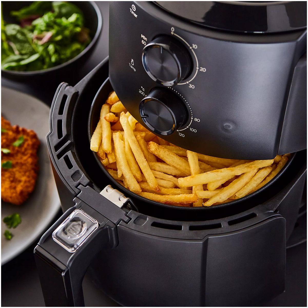 Swan Stealth Manual Air Fryer With Adjustable Temperature & 60 Minute Timer 1500W 4.7 Litres - Black