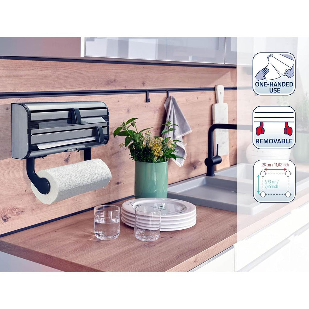 Leifheit Parat Royal II Wall Mounted Kitchen Roll Holder Stainless Steel - Silver