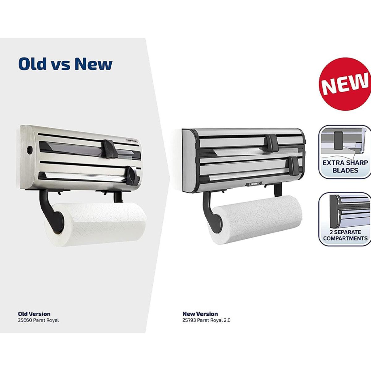 Leifheit Parat Royal II Wall Mounted Kitchen Roll Holder Stainless Steel - Silver