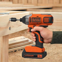Black & Decker 18V Impact Driver & 1.5Ah Battery With 400mA Charger In Carton - Orange/Black