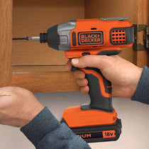 Black & Decker 18V Impact Driver & 1.5Ah Battery With 400mA Charger In Carton - Orange/Black