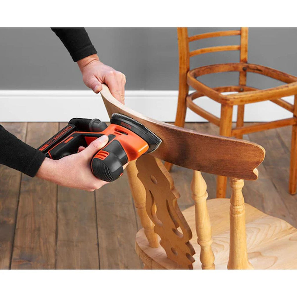 Black & Decker 18V Cordless Mouse Detail Sander Bare Unit - Orange/Black
