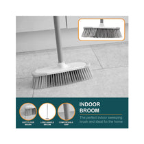 OurHouse Cleaning Brush Set 5 Piece Dustpan & Brush Long Handle Broom Washing Up Brush Handheld Scrubber - Grey