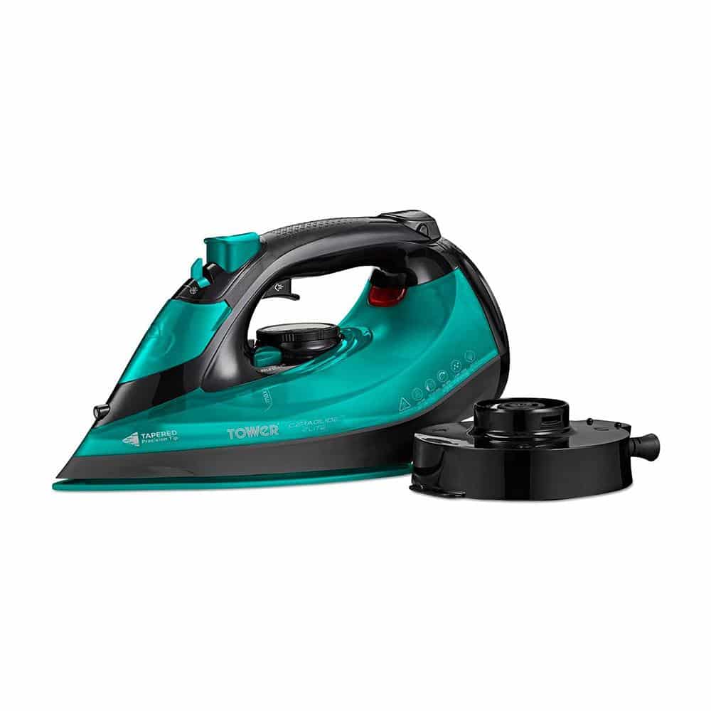 Tower CeraGlide Cord/Cordless Steam Iron With Rapid Heat-Up & Recharge 2800W 300ml Water Tank - Teal