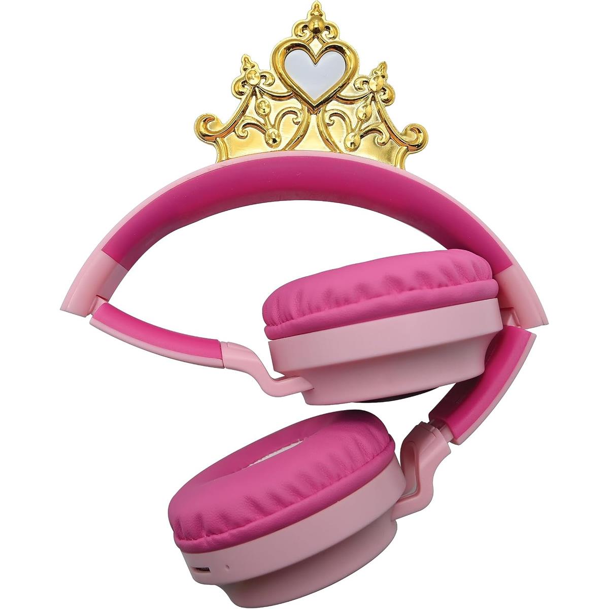 Lexibook Disney Princess 3D Design Bluetooth Headphones With Princess Crown - Pink