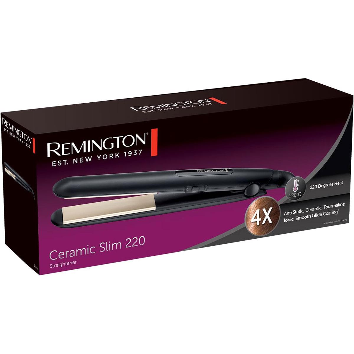 Remington Ceramic Slim Hair Straightener 220 Degree - Black
