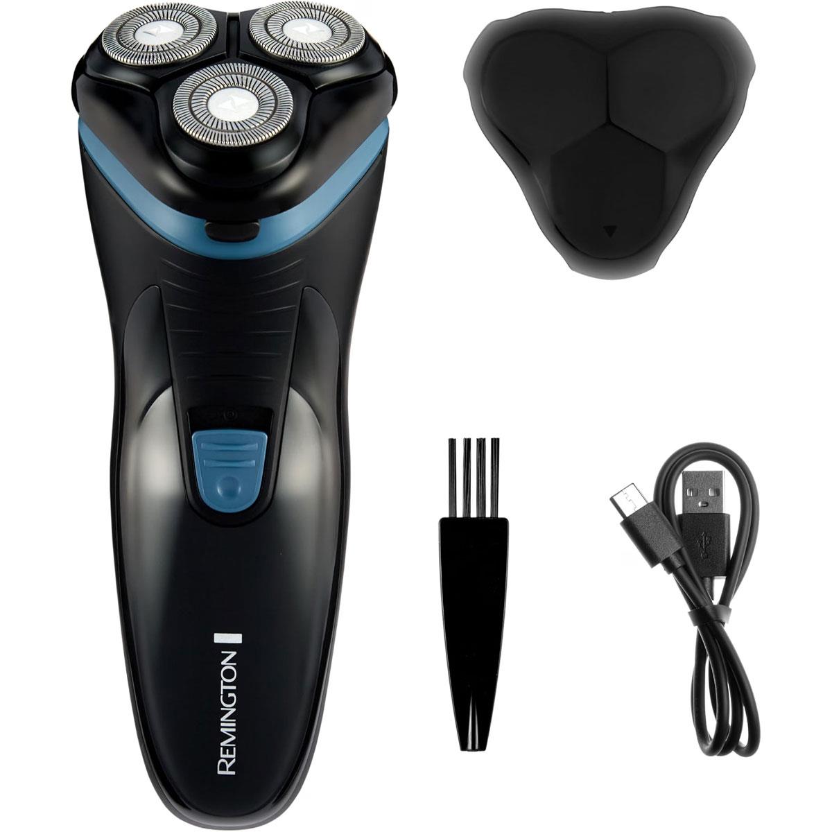 Remington R1 Style Series Mens Electric Rotary Shaver Dual Track Blades - Black