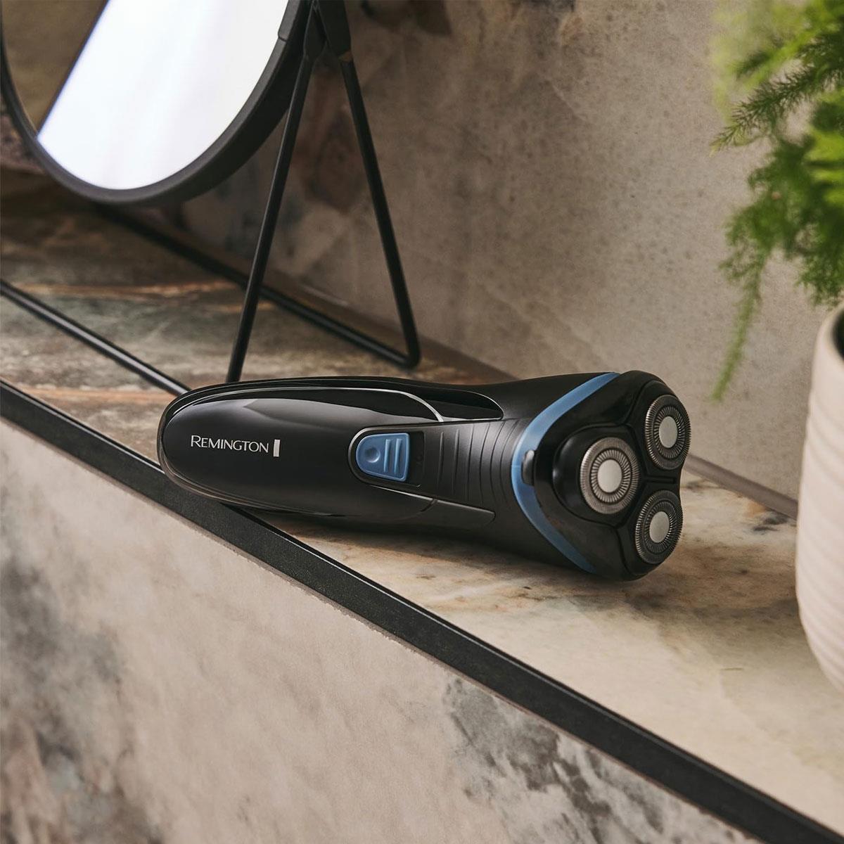 Remington R1 Style Series Mens Electric Rotary Shaver Dual Track Blades - Black