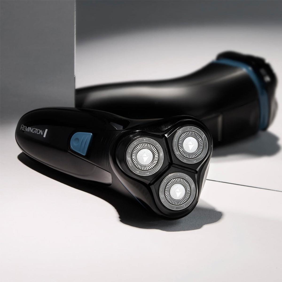 Remington R1 Style Series Mens Electric Rotary Shaver Dual Track Blades - Black
