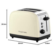 Russell Hobbs 2 Slice Toaster Stainless Steel 1670W - Cream