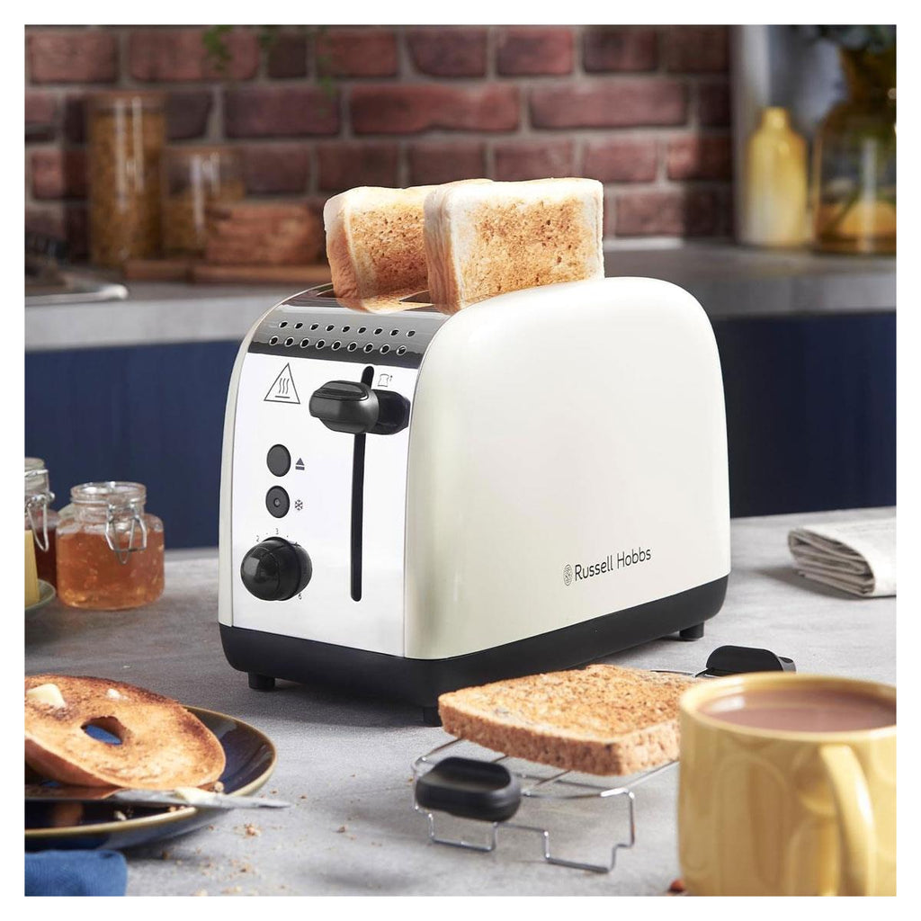 Russell Hobbs 2 Slice Toaster Stainless Steel 1670W - Cream