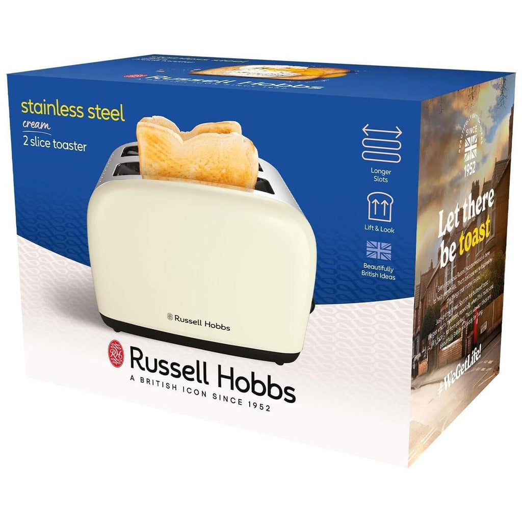 Russell Hobbs 2 Slice Toaster Stainless Steel 1670W - Cream