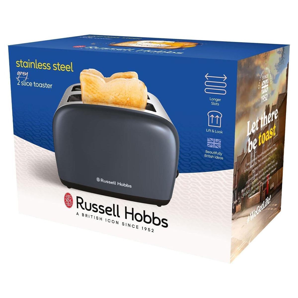 Russell Hobbs 2 Slice Toaster Stainless Steel 1670W - Grey