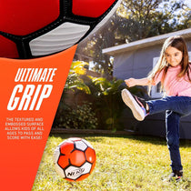 Nerf Proshot Kids Soccer Ball Outdoor Youth Soccer Balls + Air Pump Set Ball Size 3 - Red/White/Black