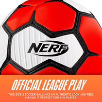 Nerf Proshot Kids Soccer Ball Outdoor Youth Soccer Balls + Air Pump Set Ball Size 3 - Red/White/Black