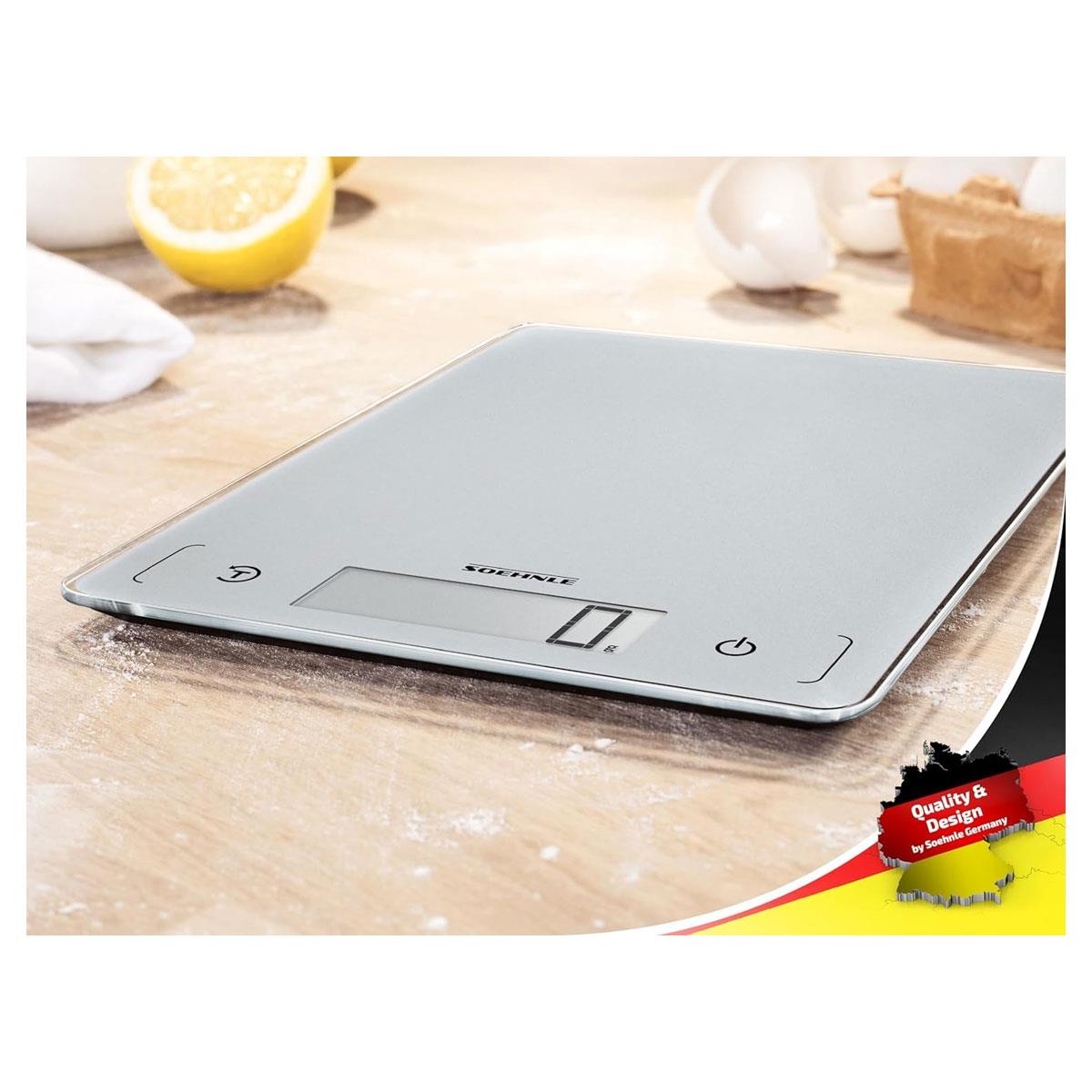 Soehnle Page Comfort 300 Slim Digital Kitchen Scale Weighs To 10kg - Silver