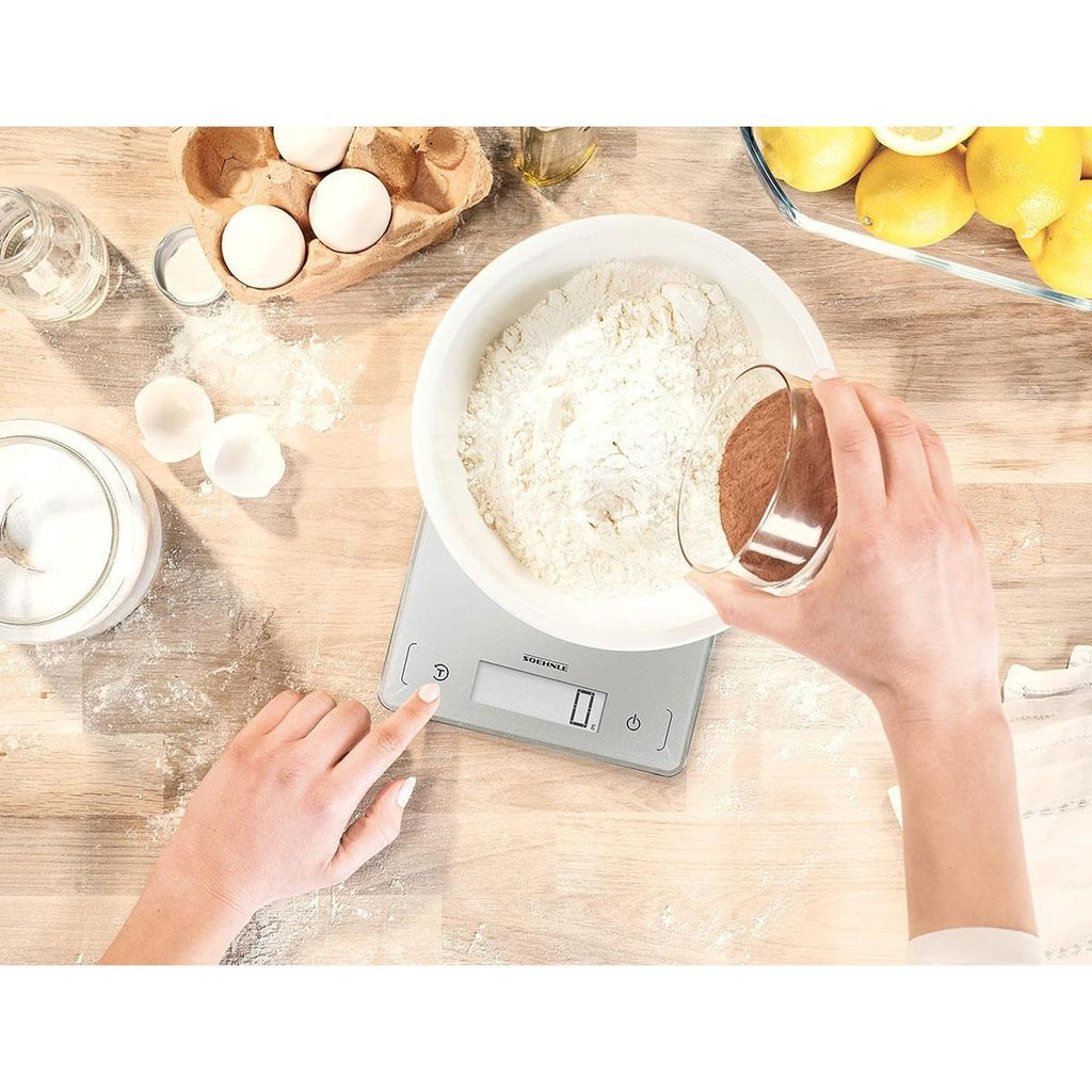 Soehnle Page Comfort 300 Slim Digital Kitchen Scale Weighs To 10kg - Silver