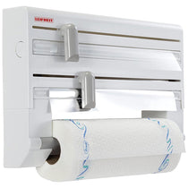 Leifheit Wall-Mounted Roll Holder Parat Kitchen Roll Dispenser With Cutters - White/Grey