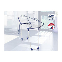 Leifheit Pegasus 120 Solid Compact Clothes Airer 12m Large Drying Area Clothes Rack Horse Stands In Bath Tub - Dark Blue