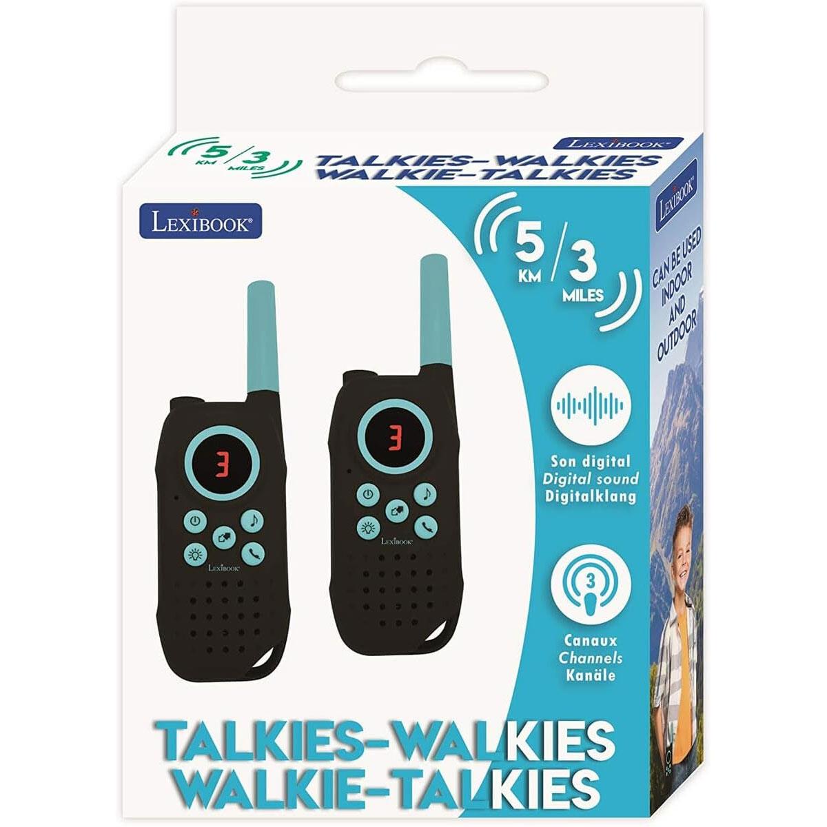 Lexibook Walkie Talkies with 5Km Range Powerful Digital Sound Kids Communication Game Belt Clip Multicolour