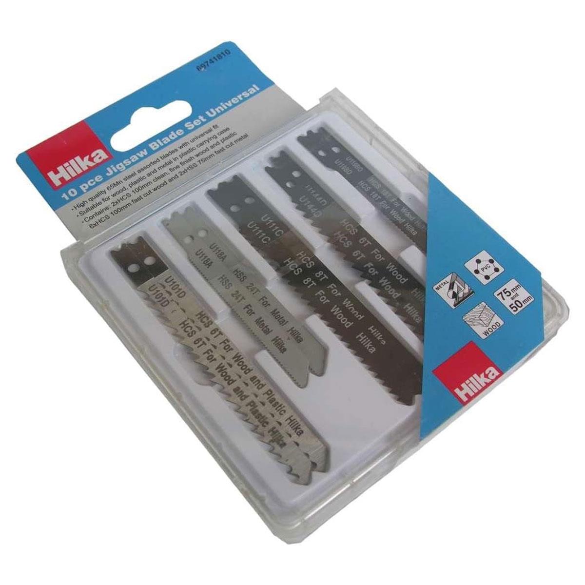 Hilka Tools Jigsaw Blade Set Universal Suitable For Wood Plastic & Metal - 10 Piece Secondary image