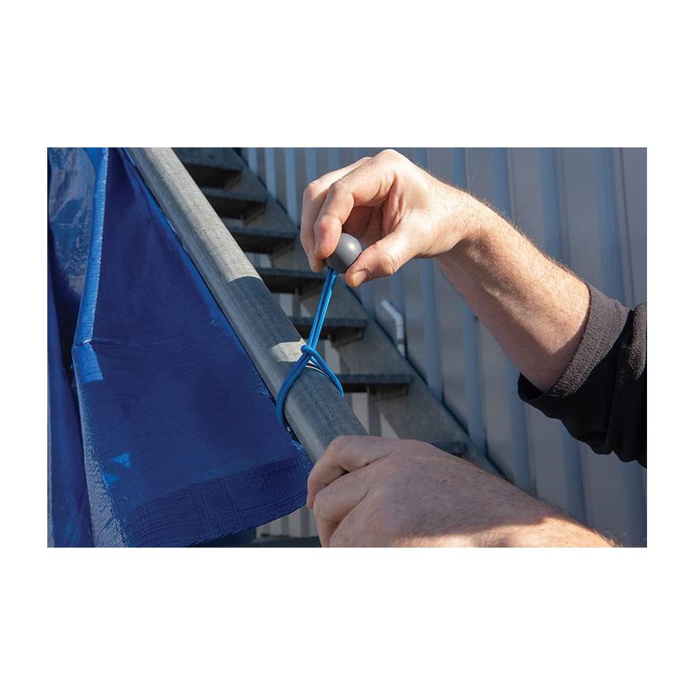 Silverline Tarpaulin Ball Bungees 175mm 10 Pack Blue Elastic Tie Down Cords