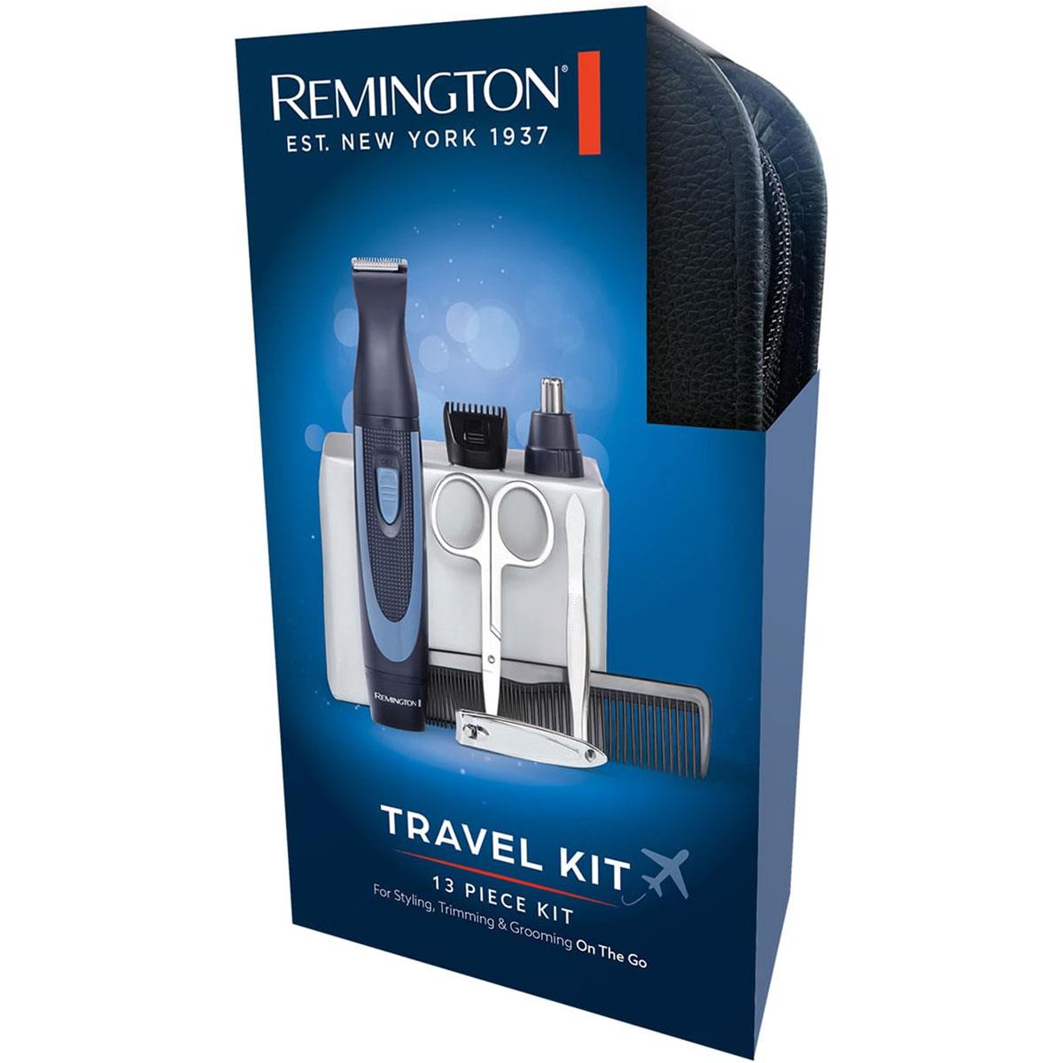 Remington Hygiene Travel Kit 13 Piece Grooming & Trimming Set Black
