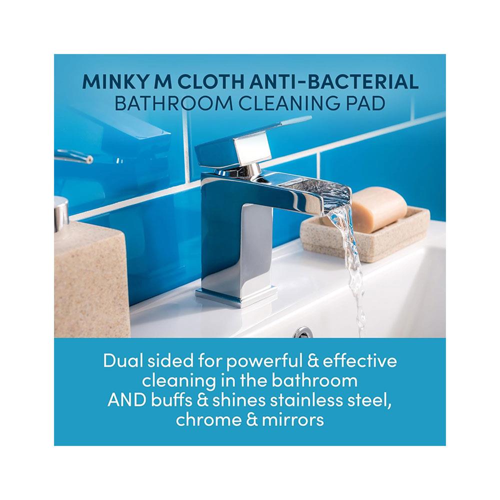 Minky Microfibre Cloth Anti-Bacterial Bathroom Cleaning Pad Scourer - Blue