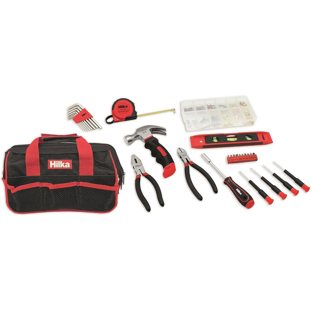 Hilka Tools Professional Home Tool Kit In Bag 30 Piece - Red