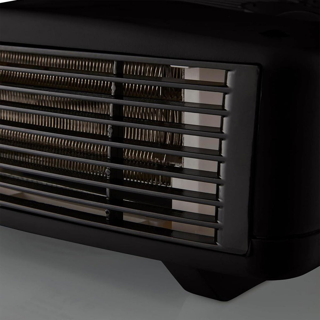 Swan Horizontal Fan Heater 3000W With 2 Heat Settings Adjustable Thermostat Overheating Protection - Black