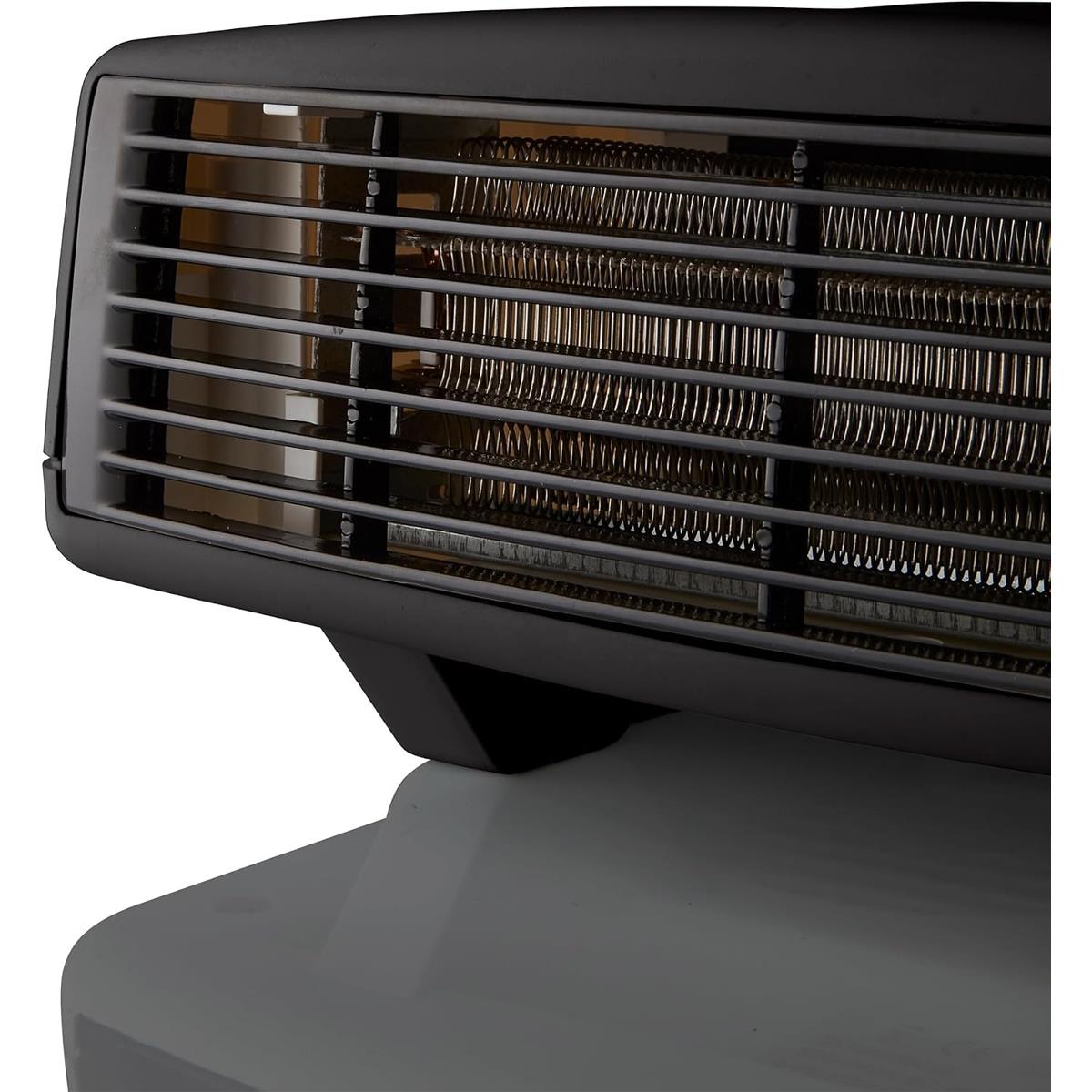 Swan Horizontal Fan Heater 3000W With 2 Heat Settings Adjustable Thermostat Overheating Protection - Black