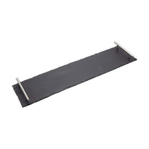 Artesa Appetiser Slate Serving Platter With Brushed Metal Handles Gift Box 60cm x 15cm - Grey
