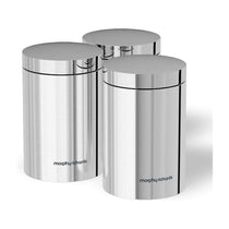 Morphy Richards Accents Kitchen Storage Canisters Set of 3 Stainless Steel Round - Silver