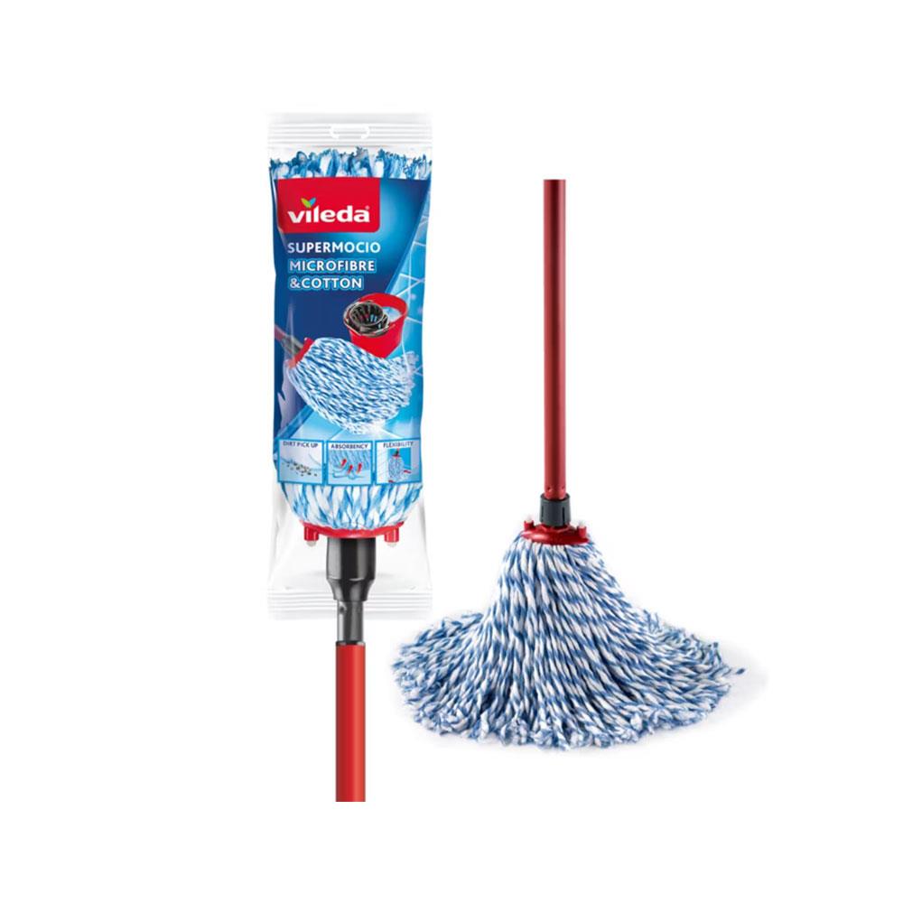 Vileda Supermocio Microfibre & Cotton String Mop - Multicolour