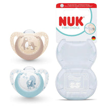 NUK Star Baby Soother Dummy Silicone 6-18 Months 2 Count - Red/Yellow