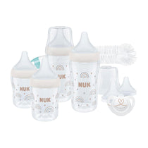 NUK Perfect Match Perfect Start Baby Bottles Set 4 Anti Colic Baby Bottles Dummy Bottle Brush 9 Piece Set - Rainbow